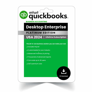 QuickBooks Desktop Enterprise 2024 lifetime subscription software for small businesses and accounting professionals